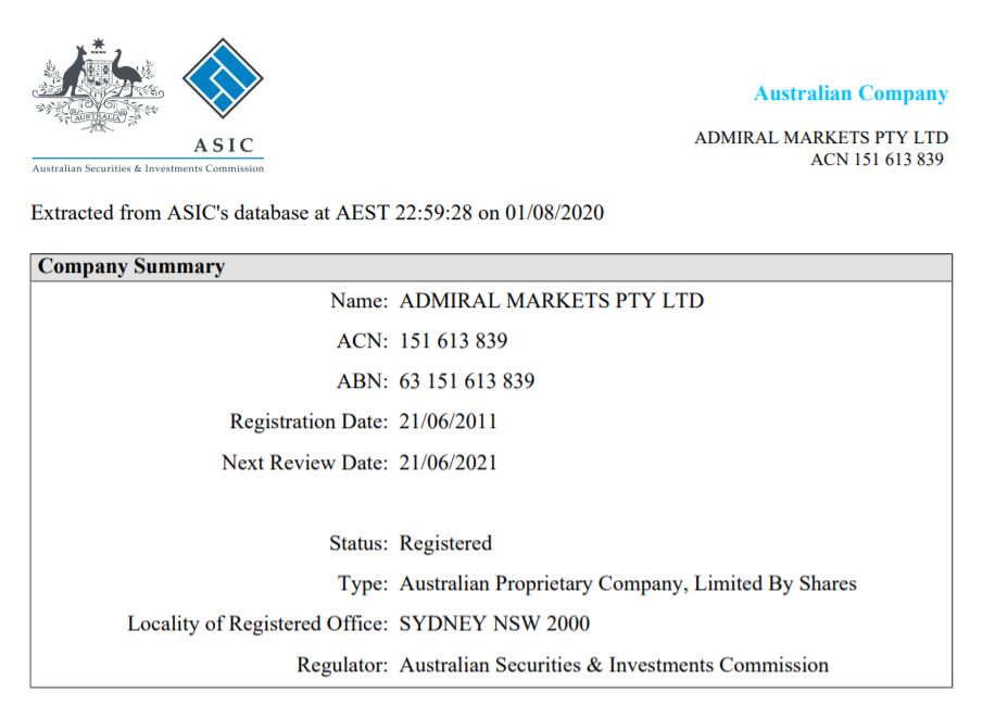 giấy phép ASIC sàn admiral markets (AM)