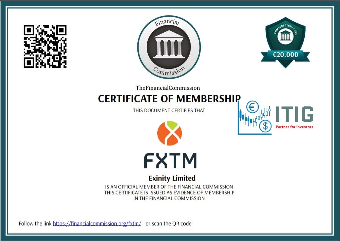 xác nhận Financial Commission của Exinity Limited FXTM