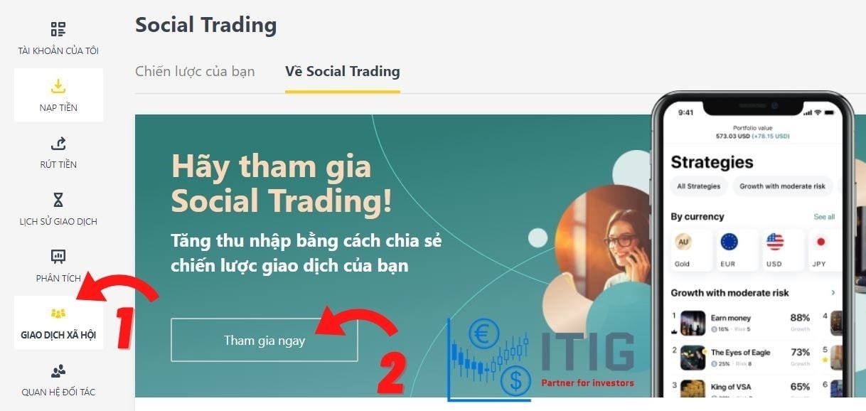 hướng dẫn tham gia Social Trading Exness